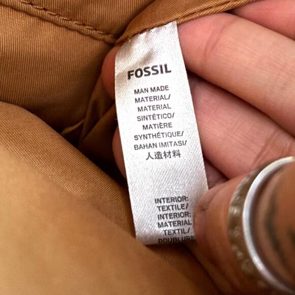 Fossil Rachel Leather Black Striped Tote Purse Classic Brown Black - Picture 11 of 16